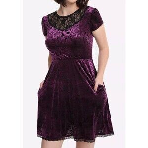 Disney Nightmare Before Christmas Women's Velvet Dress Jack Skellington Purple M